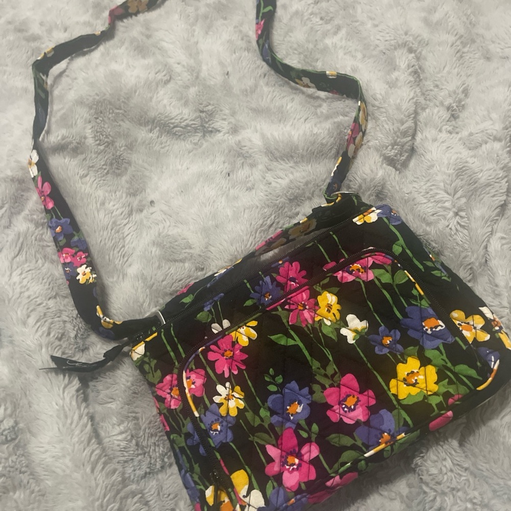 Vera Bradley Floral Bag with Purple and Green Accents